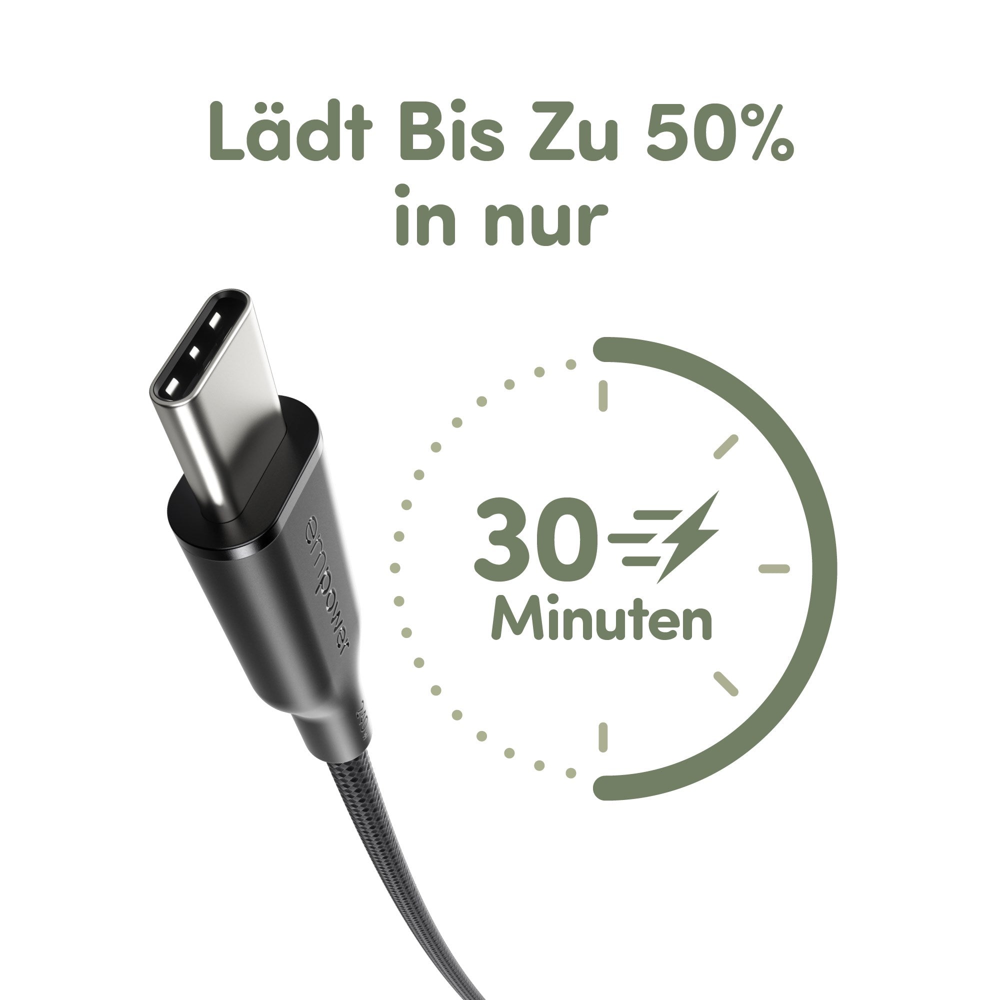 empower™ by PanzerGlass® Racing 240W USB-C to USB-C Kabel | USB 2.0 | 2M | Weltall Schwarz